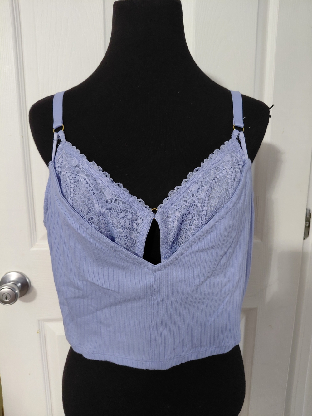 Aerie Blue Lace Trim Cami Bralette